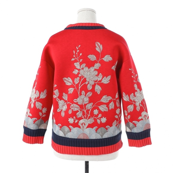 Gucci red viscose jersey  embroidered  sweater S - Picture 4 of 7